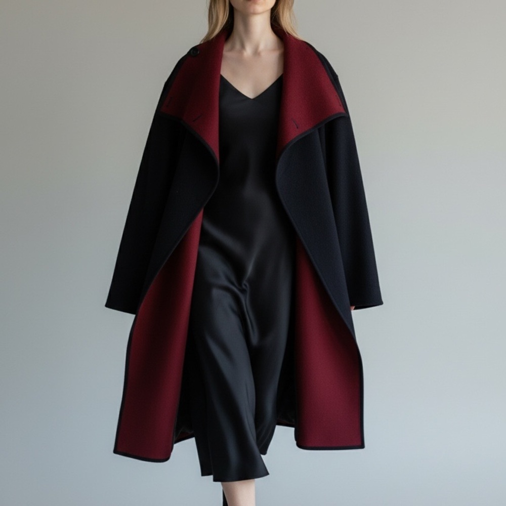 Vintage Jimmy Hourihan of Dublin Double-Face Wool Cape Coat Size Medium - Picture 2 of 11